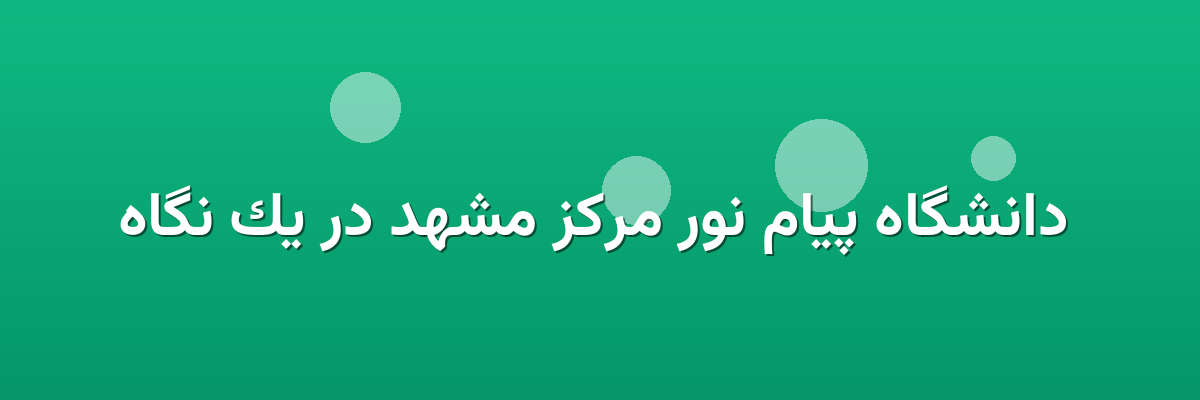 دانشگاه پیام نور مرکز مشهد در یک نگاه دانشگاه پیام نور مرکز مشهد در یک نگاه